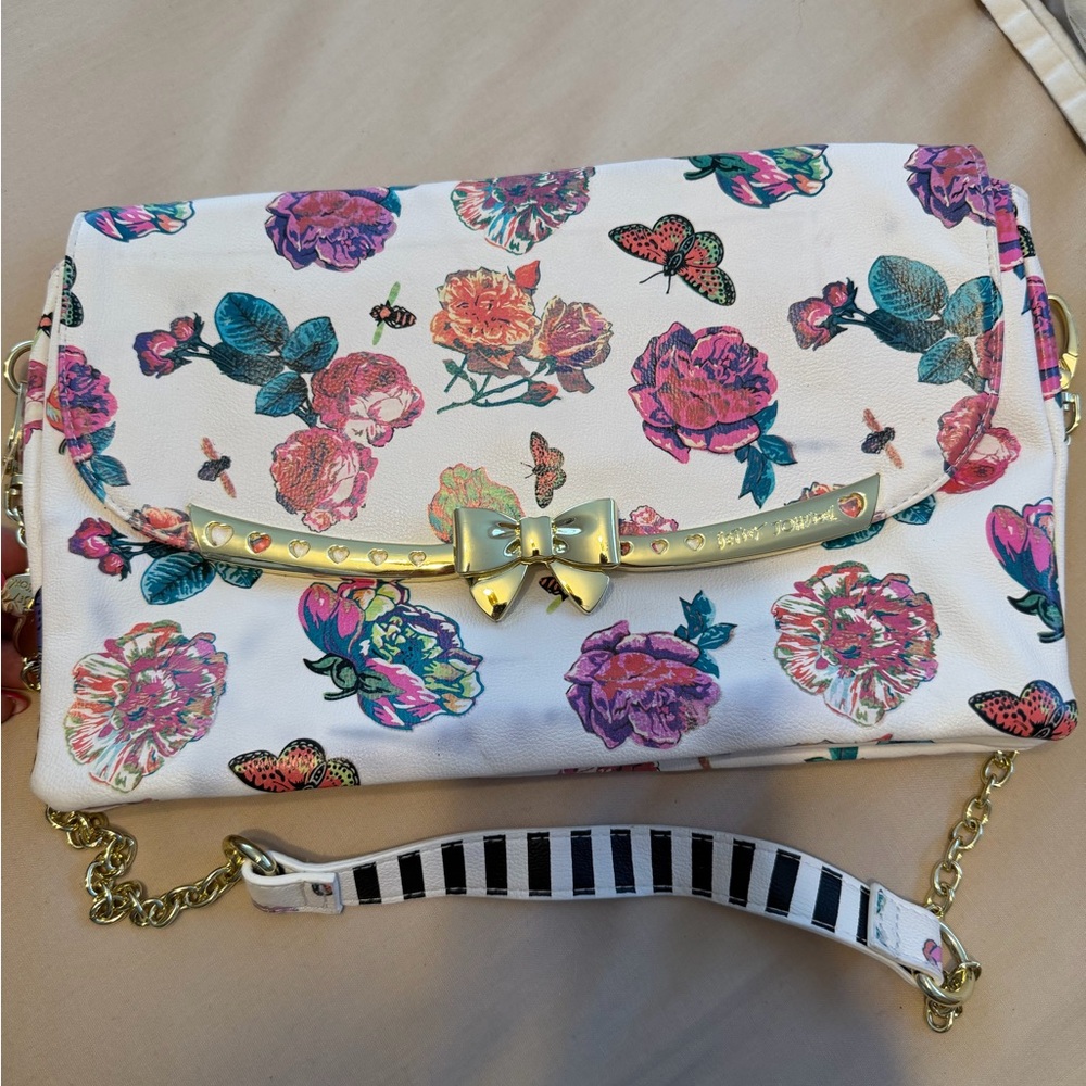 Floral and Butterfly Print Women's Bag